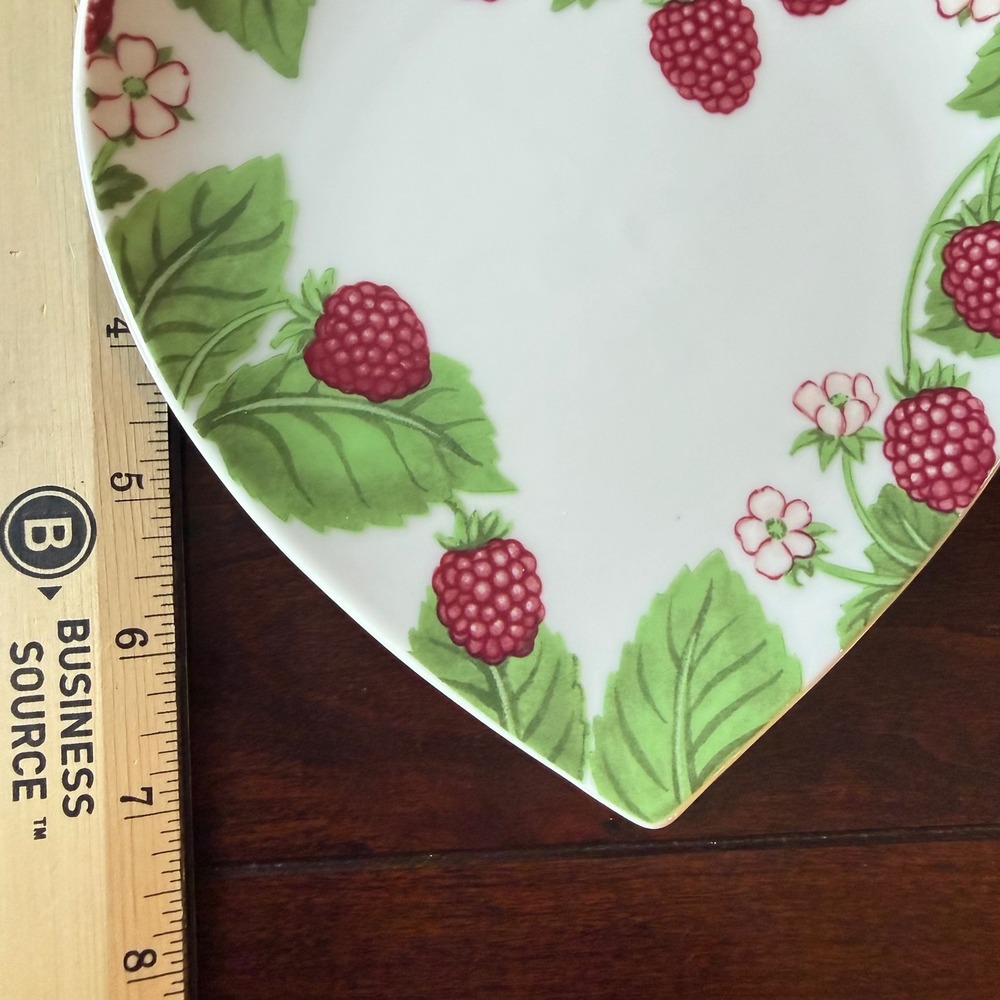 Vtg Williams Sonoma Berry Collection Heart Plates Set Raspberry Blueberry Japan - Picture 6 of 8